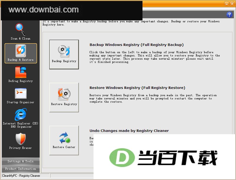 CleanMyPC Registry Cleaner ���ʧЧ��ע�����ֵ ���������ͼ