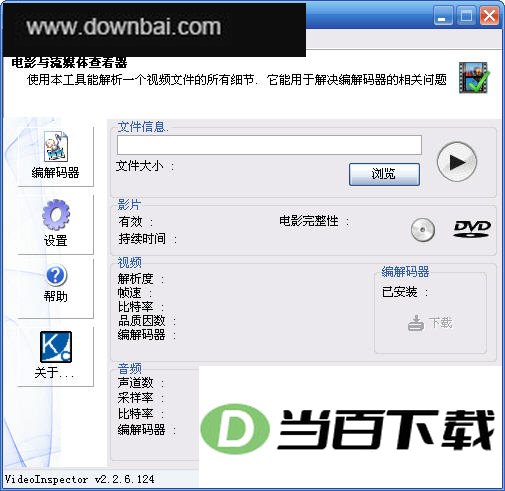 VideoInspector (视频解码完美解决方案) 软件界面截图