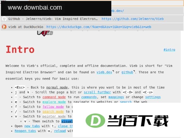Vieb浏览器 软件界面截图