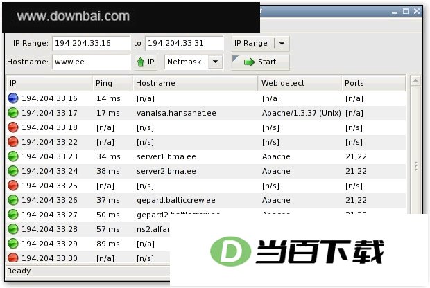 Angry IP Scanner网段探测工具 软件界面截图