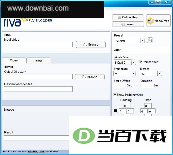 Riva FLV Encoder 软件界面截图