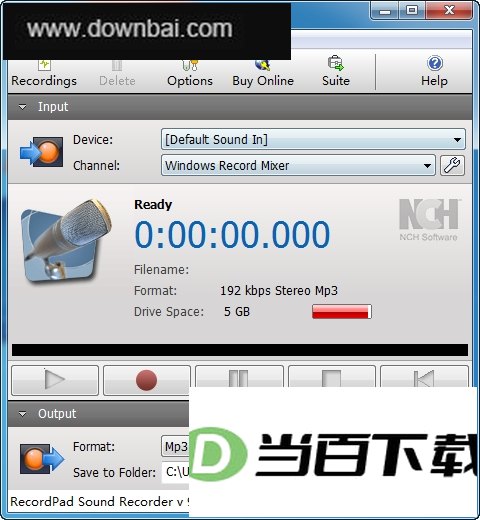 RecordPad电脑录音软件 软件界面截图