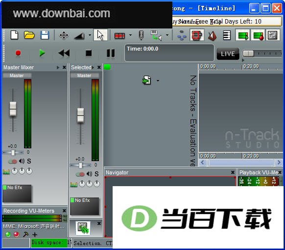 多音轨数字录音室(FASoft n-Track Studio) 软件界面截图