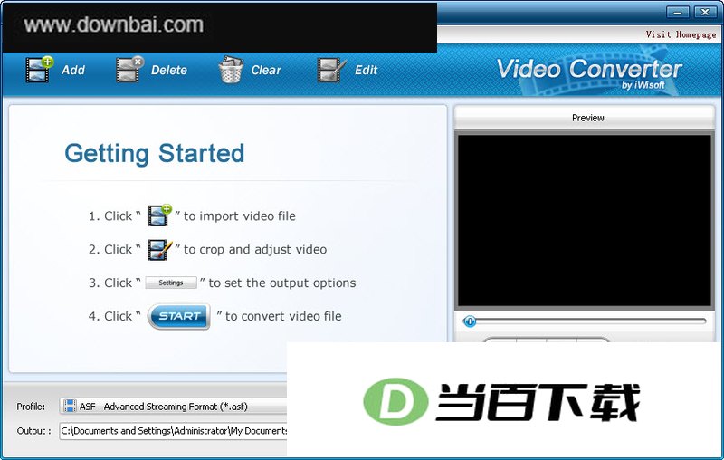 iWisoft Free Video Converter 软件界面截图