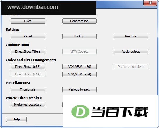 ������ɨ���޸�����(K-Lite Codec Tweak Tool) ���������ͼ