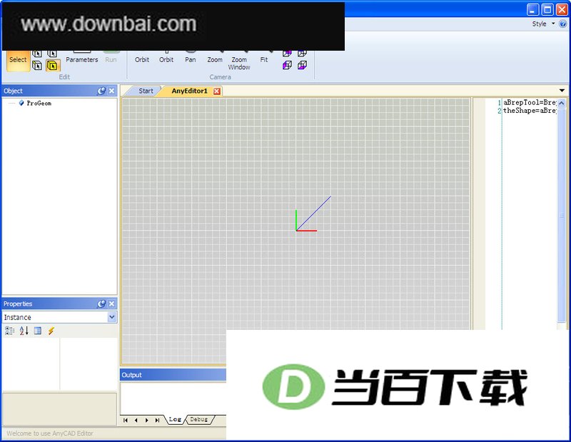 内建编程功能三维建模软件(AnyCAD Editor 2011 ) 软件界面截图