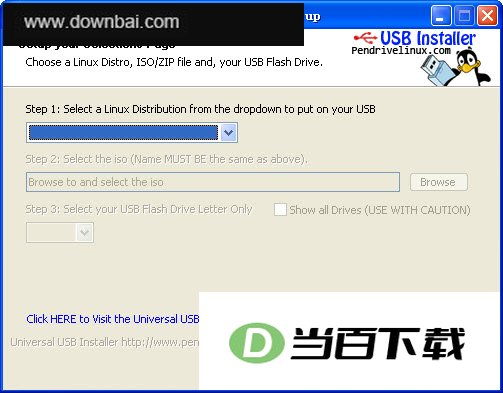Linux系统U盘安装器(Universal USB Installer) 软件界面截图