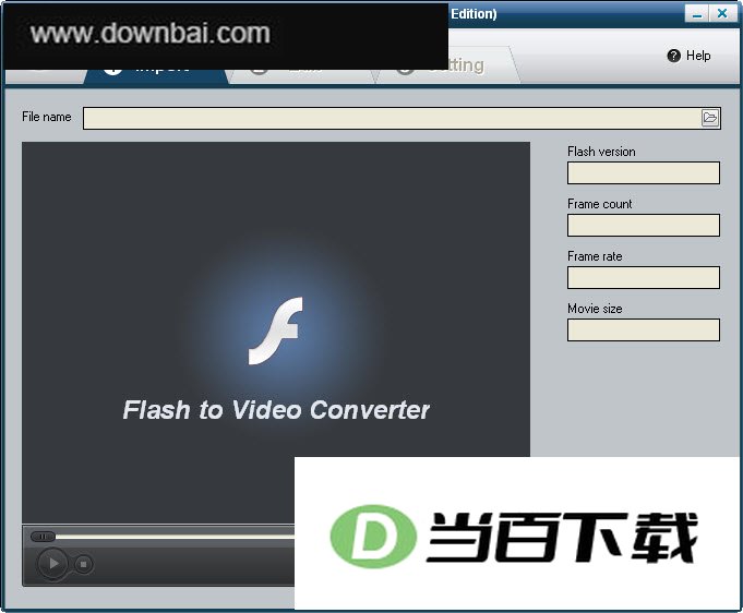 专业视频转换(Flash to Video Converter) 软件界面截图
