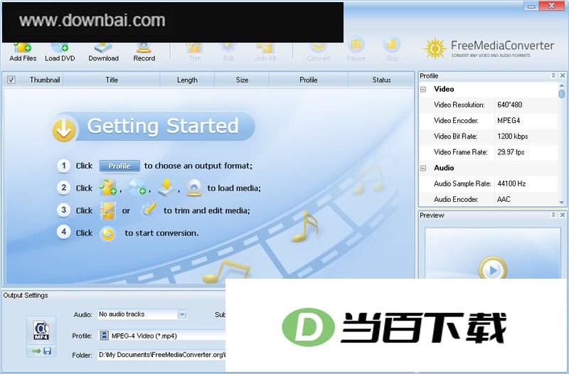 免费视频转换编辑(free media converter) 软件界面截图
