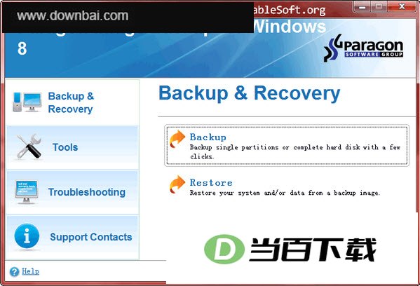 Paragon Image Backup for Windows 8 ���������ͼ