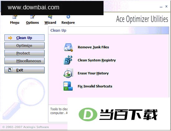 Ace Utilities清理系统垃圾工具 软件界面截图
