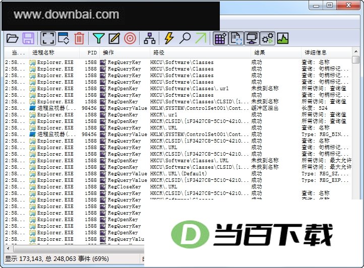 Microsoft Process Monitor(进程监视器) 软件界面截图