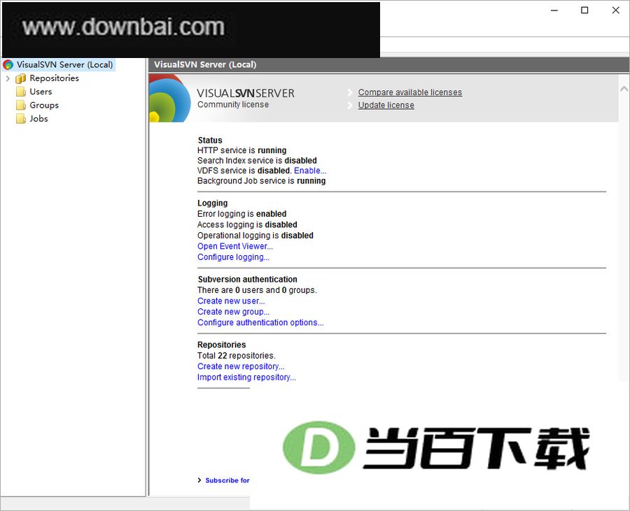 visualsvn server v5.4.8 �����ͼ