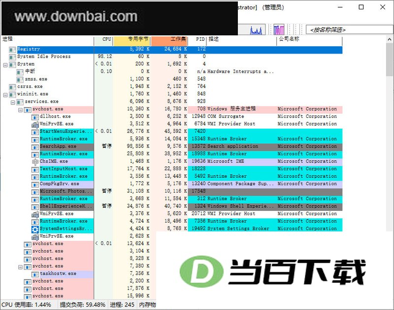 process explorer进程资源管理器 v17.14 软件界面截图