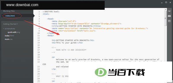 Adobe Brackets官方版 v2.2.1 软件界面截图