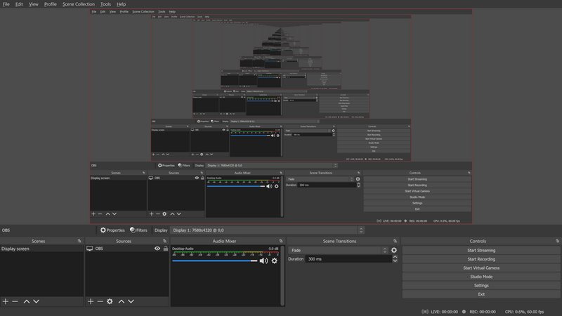 OBS Studio 主界面