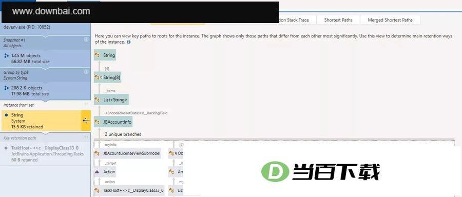 JetBrains DotMemory(内存分析工具) 软件截图