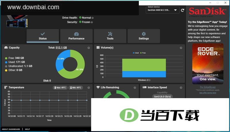 WD SSD Dashboard(������̬Ӳ�̹���) ���������ͼ