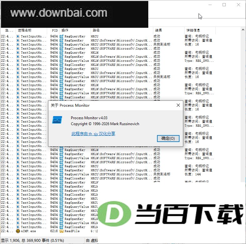 Process Monitor汉化版 软件界面截图