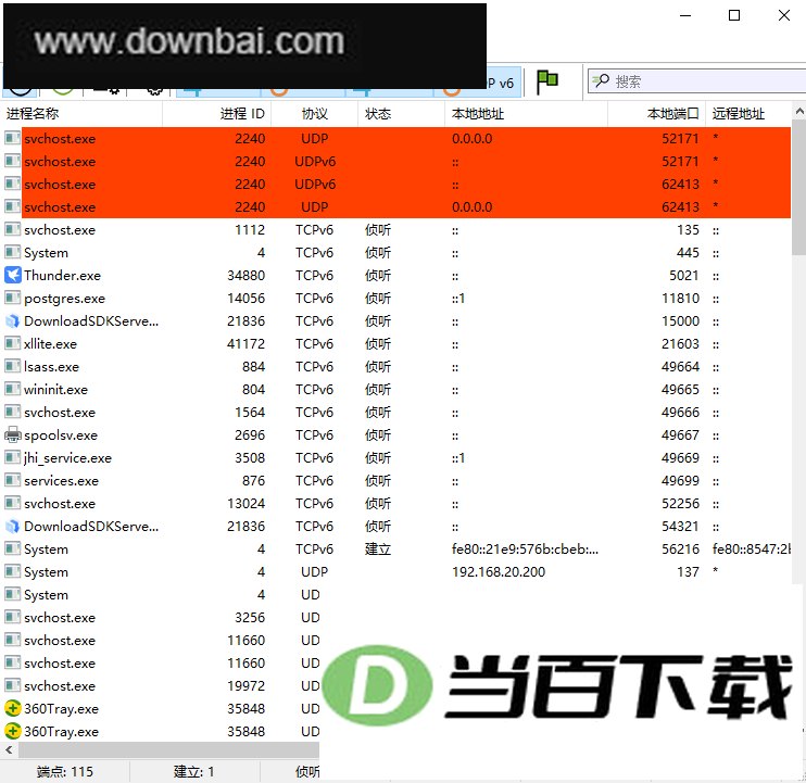 TCP View中文版 软件界面截图