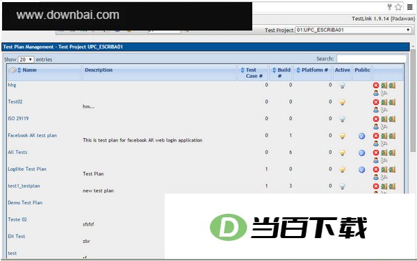 Testlink 软件界面截图
