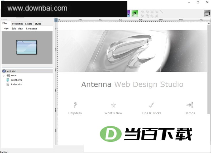 Antenna Web Design Studio(可视化网页设计软件) 软件界面截图