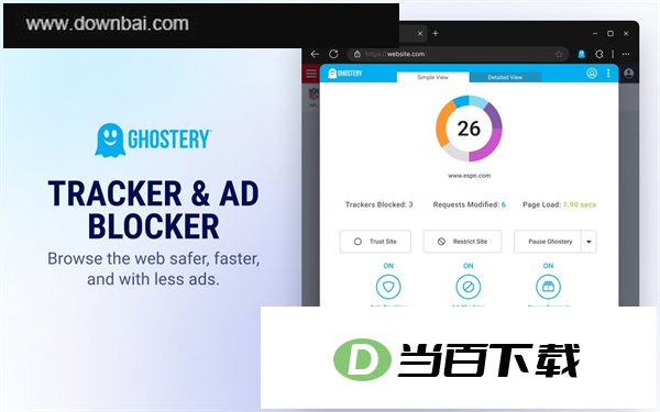 Ghostery(隐私广告拦截插件) 软件界面截图