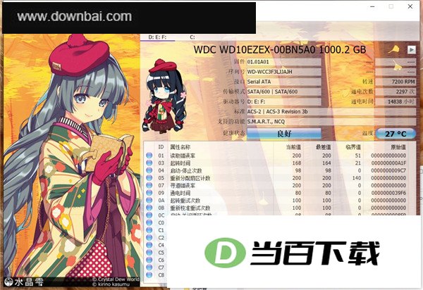 CrystalDiskInfo水晶雫版 软件界面截图