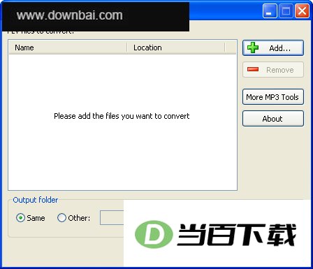 Free FLV to MP3 Converter 软件界面截图
