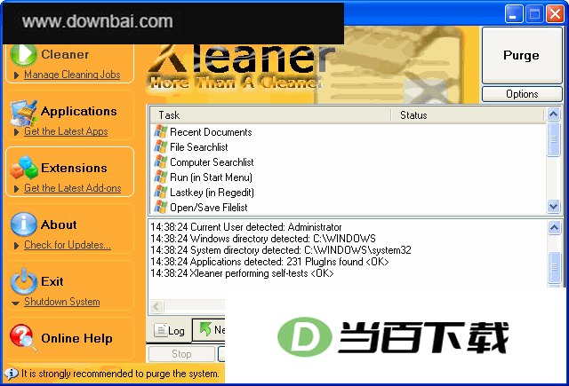 硬盘垃圾清理工具(Xleaner) 软件界面截图