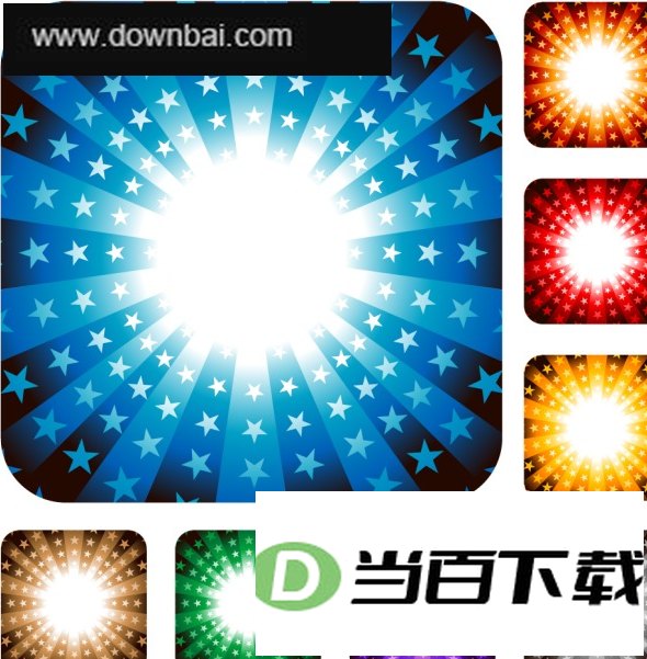 背景矢量图五角星光效 软件界面截图
