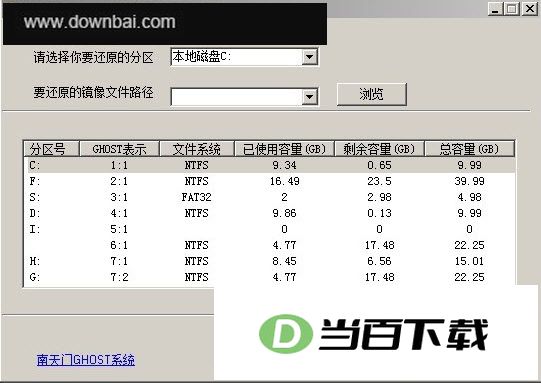 南天门Windows备份还原工具 界面截图