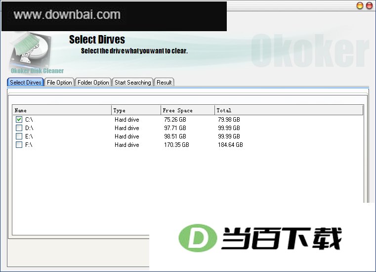 Okoker Disk Cleaner 删除硬盘中垃圾和临时文件 软件界面截图