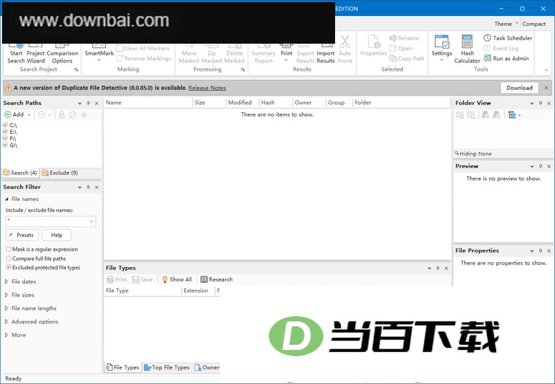 Duplicate File Detective(重复文件查找工具) 软件截图